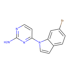 Nc1nccc(-n2ccc3ccc(Br)cc32)n1 ZINC000095590307