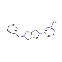 Nc1nccc(N2C[C@@H]3CN(Cc4ccccc4)C[C@@H]3C2)n1 ZINC000146981418