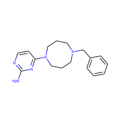 Nc1nccc(N2CCCN(Cc3ccccc3)CCC2)n1 ZINC000142479931