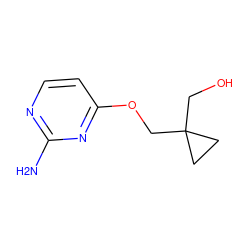 Nc1nccc(OCC2(CO)CC2)n1 ZINC000653718780