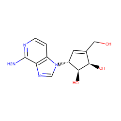 Nc1nccc2c1ncn2[C@@H]1C=C(CO)[C@@H](O)[C@H]1O ZINC000021290121