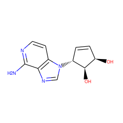 Nc1nccc2c1ncn2[C@@H]1C=C[C@@H](O)[C@H]1O ZINC000021290143