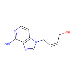 Nc1nccc2c1ncn2C/C=C\CO ZINC000029467598