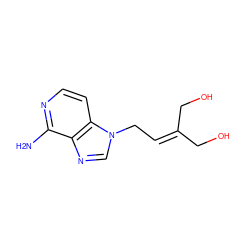 Nc1nccc2c1ncn2CC=C(CO)CO ZINC000029465697