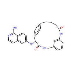 Nc1nccc2cc(N[C@H]3C(=O)NCc4cccc(c4)NC(=O)CCCc4ccc3cc4)ccc12 ZINC000143629333