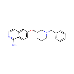 Nc1nccc2cc(O[C@H]3CCCN(Cc4ccccc4)C3)ccc12 ZINC000060325395