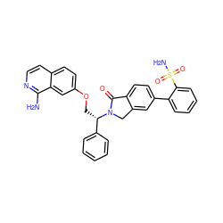 Nc1nccc2ccc(OC[C@@H](c3ccccc3)N3Cc4cc(-c5ccccc5S(N)(=O)=O)ccc4C3=O)cc12 ZINC000014166328