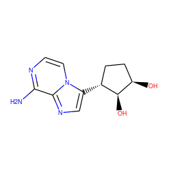 Nc1nccn2c([C@@H]3CC[C@@H](O)[C@H]3O)cnc12 ZINC000043207478