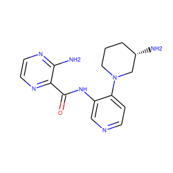 Nc1nccnc1C(=O)Nc1cnccc1N1CCC[C@H](N)C1 ZINC000095920930