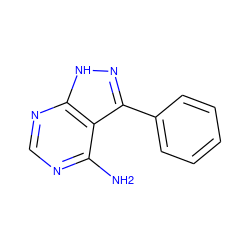 Nc1ncnc2[nH]nc(-c3ccccc3)c12 ZINC000008581881