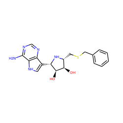 Nc1ncnc2c([C@@H]3N[C@H](CSCc4ccccc4)[C@@H](O)[C@H]3O)c[nH]c12 ZINC000013580379