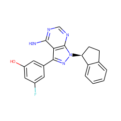 Nc1ncnc2c1c(-c1cc(O)cc(F)c1)nn2[C@H]1CCc2ccccc21 ZINC001772653106