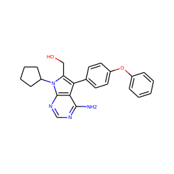 Nc1ncnc2c1c(-c1ccc(Oc3ccccc3)cc1)c(CO)n2C1CCCC1 ZINC000026270248