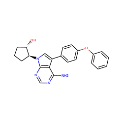 Nc1ncnc2c1c(-c1ccc(Oc3ccccc3)cc1)cn2[C@H]1CCC[C@@H]1O ZINC000002005148