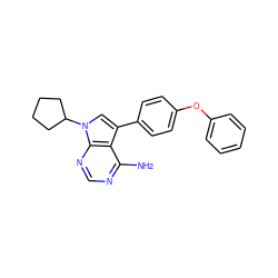 Nc1ncnc2c1c(-c1ccc(Oc3ccccc3)cc1)cn2C1CCCC1 ZINC000002541690