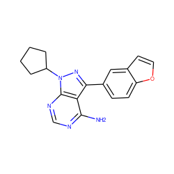 Nc1ncnc2c1c(-c1ccc3occc3c1)nn2C1CCCC1 ZINC000064499221