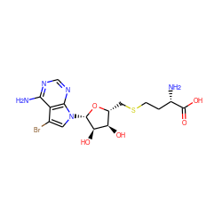 Nc1ncnc2c1c(Br)cn2[C@@H]1O[C@H](CSCC[C@H](N)C(=O)O)[C@@H](O)[C@H]1O ZINC000095604133