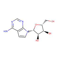 Nc1ncnc2c1ccn2[C@@H]1O[C@H](CO)[C@@H](O)[C@H]1O ZINC000003832269