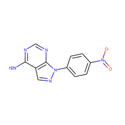 Nc1ncnc2c1cnn2-c1ccc([N+](=O)[O-])cc1 ZINC000001680445