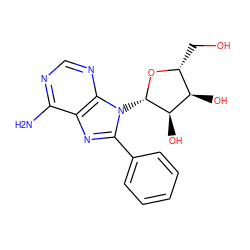 Nc1ncnc2c1nc(-c1ccccc1)n2[C@@H]1O[C@H](CO)[C@@H](O)[C@H]1O ZINC000013738936