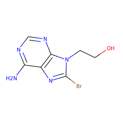 Nc1ncnc2c1nc(Br)n2CCO ZINC000040913617