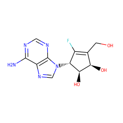 Nc1ncnc2c1ncn2[C@@H]1C(F)=C(CO)[C@@H](O)[C@H]1O ZINC000003801483