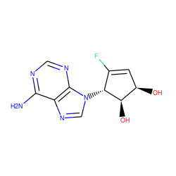 Nc1ncnc2c1ncn2[C@@H]1C(F)=C[C@@H](O)[C@H]1O ZINC000003801478