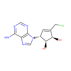 Nc1ncnc2c1ncn2[C@@H]1C=C(CCl)[C@@H](O)[C@H]1O ZINC000003782809