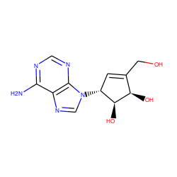 Nc1ncnc2c1ncn2[C@@H]1C=C(CO)[C@@H](O)[C@H]1O ZINC000003832328