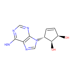 Nc1ncnc2c1ncn2[C@@H]1C=C[C@@H](O)[C@H]1O ZINC000003778256