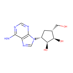 Nc1ncnc2c1ncn2[C@@H]1C[C@H](CO)[C@@H](O)[C@H]1O ZINC000003832327