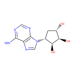 Nc1ncnc2c1ncn2[C@@H]1C[C@H](O)[C@@H](O)[C@H]1O ZINC000003788179