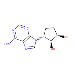 Nc1ncnc2c1ncn2[C@@H]1CC[C@@H](O)[C@H]1O ZINC000003776439