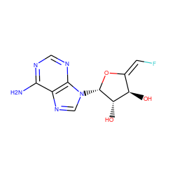 Nc1ncnc2c1ncn2[C@@H]1O/C(=C/F)[C@@H](O)[C@@H]1O ZINC000084581758