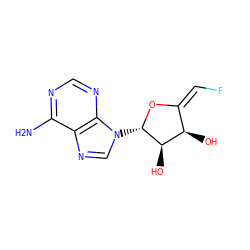 Nc1ncnc2c1ncn2[C@@H]1O/C(=C/F)[C@@H](O)[C@H]1O ZINC000013820149