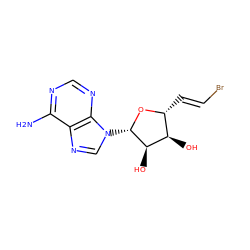 Nc1ncnc2c1ncn2[C@@H]1O[C@H](/C=C/Br)[C@@H](O)[C@H]1O ZINC000013738877