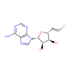 Nc1ncnc2c1ncn2[C@@H]1O[C@H](/C=C/Cl)[C@@H](O)[C@H]1O ZINC000013738878