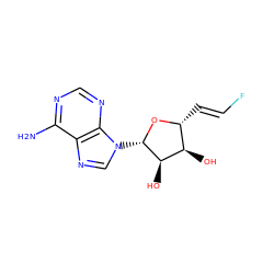 Nc1ncnc2c1ncn2[C@@H]1O[C@H](/C=C/F)[C@@H](O)[C@H]1O ZINC000003832337