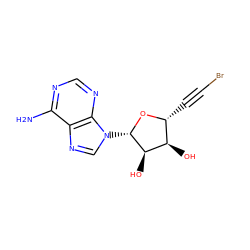 Nc1ncnc2c1ncn2[C@@H]1O[C@H](C#CBr)[C@@H](O)[C@H]1O ZINC000033496026