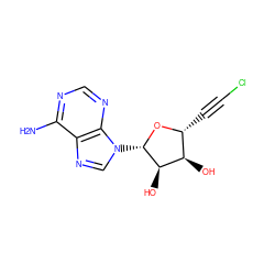 Nc1ncnc2c1ncn2[C@@H]1O[C@H](C#CCl)[C@@H](O)[C@H]1O ZINC000033496025