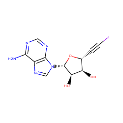 Nc1ncnc2c1ncn2[C@@H]1O[C@H](C#CI)[C@@H](O)[C@H]1O ZINC000032064586