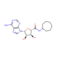 Nc1ncnc2c1ncn2[C@@H]1O[C@H](C(=O)NC2CCCCCC2)[C@@H](O)[C@H]1O ZINC000013861519