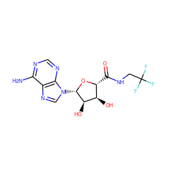 Nc1ncnc2c1ncn2[C@@H]1O[C@H](C(=O)NCC(F)(F)F)[C@@H](O)[C@H]1O ZINC000013796785