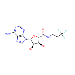 Nc1ncnc2c1ncn2[C@@H]1O[C@H](C(=O)NCCC(F)(F)F)[C@@H](O)[C@H]1O ZINC000049068284