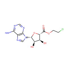 Nc1ncnc2c1ncn2[C@@H]1O[C@H](C(=O)OCCCl)[C@@H](O)[C@H]1O ZINC000013604509