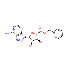 Nc1ncnc2c1ncn2[C@@H]1O[C@H](C(=O)OCc2ccccc2)[C@@H](O)[C@H]1O ZINC000013604507