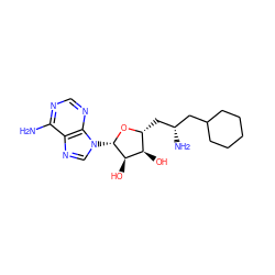 Nc1ncnc2c1ncn2[C@@H]1O[C@H](C[C@@H](N)CC2CCCCC2)[C@@H](O)[C@H]1O ZINC000169340168