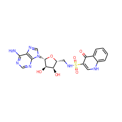 Nc1ncnc2c1ncn2[C@@H]1O[C@H](CNS(=O)(=O)c2c[nH]c3ccccc3c2=O)[C@@H](O)[C@H]1O ZINC000205892252