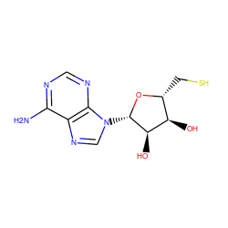 Nc1ncnc2c1ncn2[C@@H]1O[C@H](CS)[C@@H](O)[C@H]1O ZINC000005139067