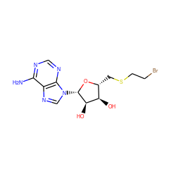 Nc1ncnc2c1ncn2[C@@H]1O[C@H](CSCCBr)[C@@H](O)[C@H]1O ZINC000013823947